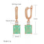 SYOUJYO Square Blue Green Natural Zirconia Dangle Earrings for Women 585 Rose Gold Color Boutique Jewelry Party Wearing