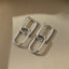 Square Earrings Gold Color Geometric Square Hoop Earrings for Women Huggie Punk Hip-Hop Metal Round Circle Jewelry Wholesale