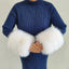 Large Winter Faux Fox Fur Scarf Women Jackets Warm Fluffy Shawl Fashion Artificial Fur Collar And Cuff Set Fluffy Scarves Female