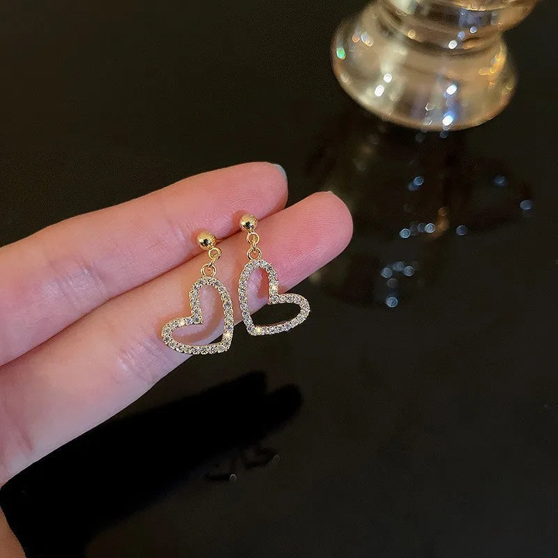 Korean Fashion Imitation Shell Pearl Dangle Earrings for Women Crystal Zirconia Flower Wedding Bridal Earring Party Accessories