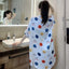 2023 New Extra-large Short Nightdress Women Summer Loungewear French Thin Shirt Half Sleeve Pajamas Women V-neck Homewear