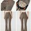 2024 Spring Summer New Checkerboard Shark Flared Leggings Women High Waist Tight Butt Lifter Sexy American Style Boot Cut  Pant