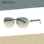 New Square Rimless Metal Frame Men's Sunglasses Fashion Vintage cool Leopard Design Women frameless Sun Glasses Uv400 Driving