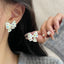 Colorful Zircon Bow Earrings Fashionable Cute Originality Design Resin Bow Delicate Earrings Women's Birthday Gift Jewelry