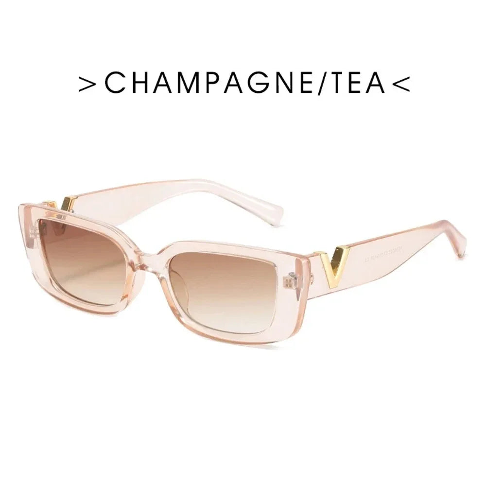 Retro Rectangle Sunglasses Women Brand Designer Vintage Small Frame Sun Glasses Ladies Classic Black Square Oculos De Sol