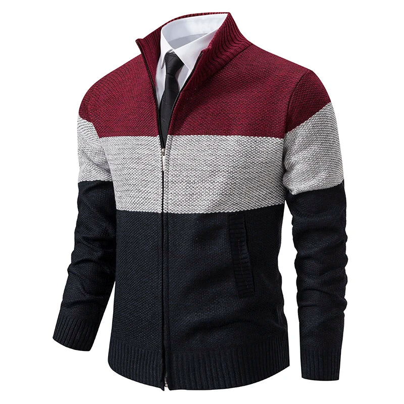 Cardigan sweater men's autumn and winter new stand-up sweater trend sweater coat