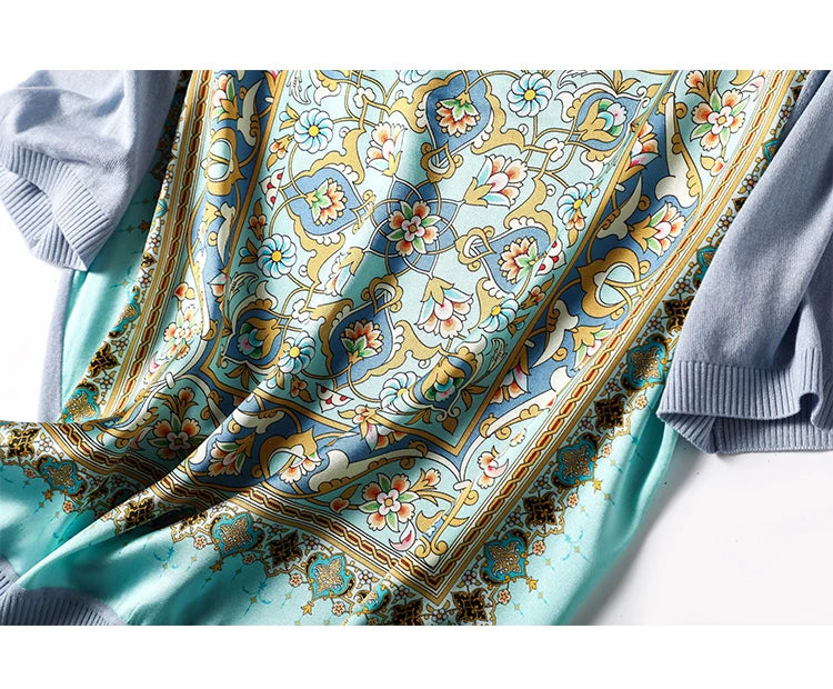 High Quality 2024 Fashion Women's Spring Summer Ice Silk Refreshing Knitwear Short Sleeve T-shirt Printed Panel Loose Pullover