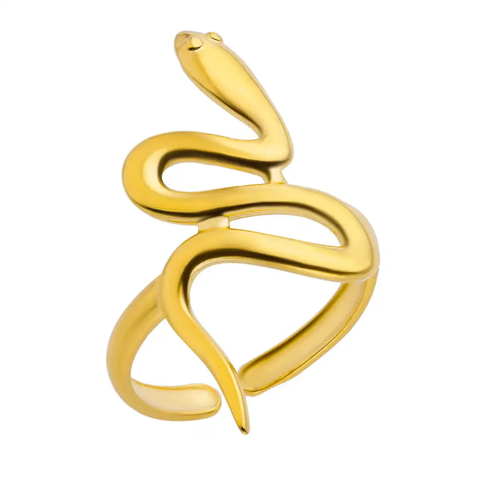 Geometric Lancet Glossy Stainless Steel Open Rings For Women Minimalist Gold Color Adjustable Wedding Ring Female Jewelry BFF