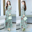 2024 Floral Vintage Chiffon Long Sleeve Dress Spring Autumn Womens Fashion Prom Maxi O-Neck Bodycon Evening Midi Dresses