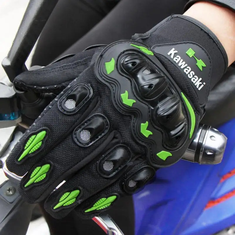 Kawasaki motorcycle gloves full finger gloves anti slip and wear-resistant off-road racing bicycle protective equipment gloves