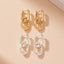Square Earrings Gold Color Geometric Square Hoop Earrings for Women Huggie Punk Hip-Hop Metal Round Circle Jewelry Wholesale