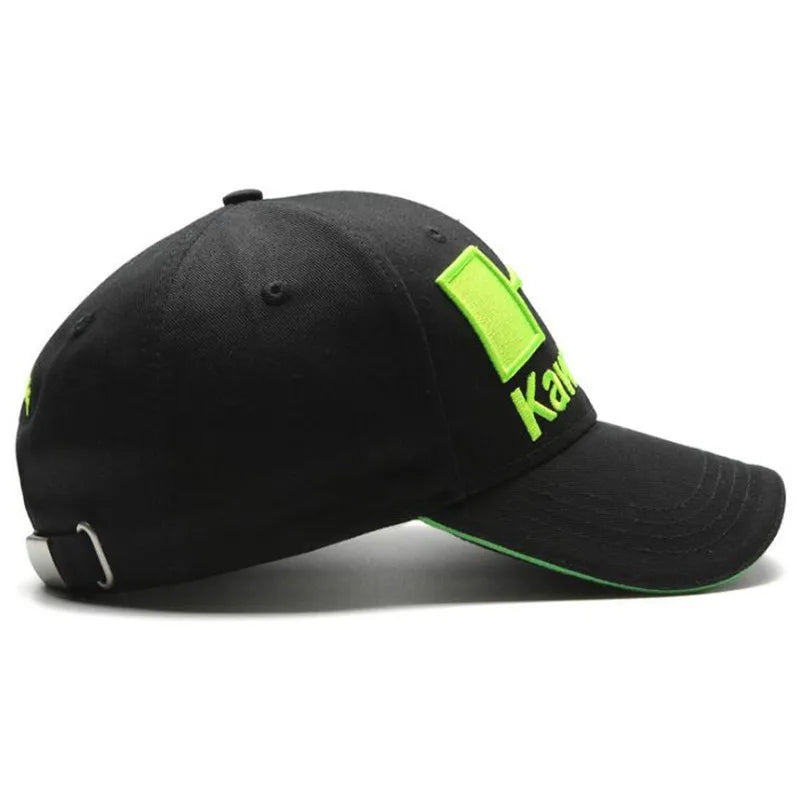 Kawasaki Motorcycle Riding Hat With F1 Racing Theme Design Suitable For Men And Women Car Fans Gift Outdoor Sports Duckbill Cap