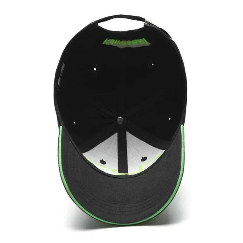 Kawasaki Motorcycle Riding Hat With F1 Racing Theme Design Suitable For Men And Women Car Fans Gift Outdoor Sports Duckbill Cap
