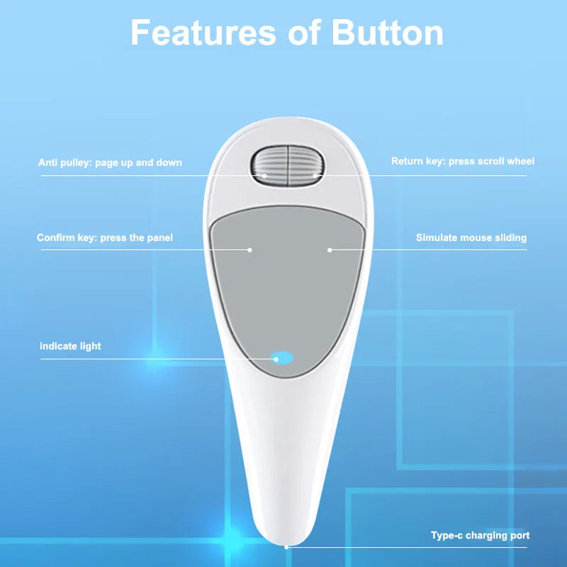 Bluetooth Wireless Air Mouse Rechargeable Type-C Ergonomic Mice Touch Control Thumb Finger Mini Mouse For Phone IPad Tablet IOS
