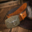 Western Cowboy PU Leather Belt - Men Waist Strap Bull Decoration Floral Engraved for Jeans