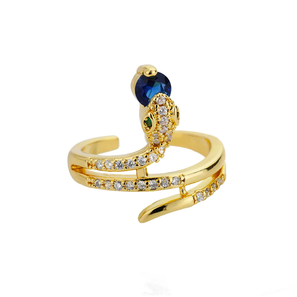Punk Snake Rings For Men Women Exaggerated Stainless Steel Siver Color Opening Adjustable Rings Fashion Jewelry Accessories