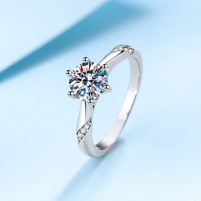 NeeTim 1ct - 3ct Moissanite Ring 925 Sterling Silver with 18K Gold Plated Diamond Engagement Wedding Band Fine Jewelry For Women