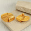 Fashion Textured Rhombus Brass Earrings 18k Gold Plating Jewelry Accessories Waterproof And Colorfast Ear Studs