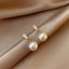 Korean Fashion Imitation Shell Pearl Dangle Earrings for Women Crystal Zirconia Flower Wedding Bridal Earring Party Accessories
