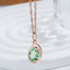 Wbmqda Geometric Light Green Stone Pendant And Necklace For Women 585 Rose Gold Color Trendy Neck Chain Jewelry