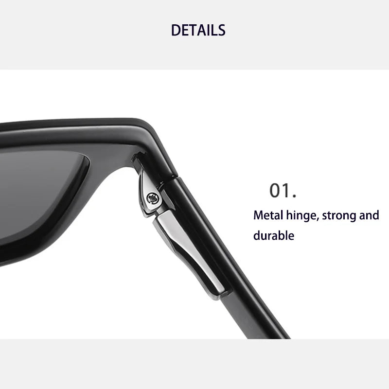 New Polarized Square Frame Sunglasses for Men's Glasses Set Fashion Classic Rice Nail Outdoor Uv400 Resistant Eyewear for Women