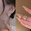 Trend New Camellia Flower Imitation Pearl Earring Female Temperament Trendy White Rose Earrings for Women Fashion Jewelry Gifts