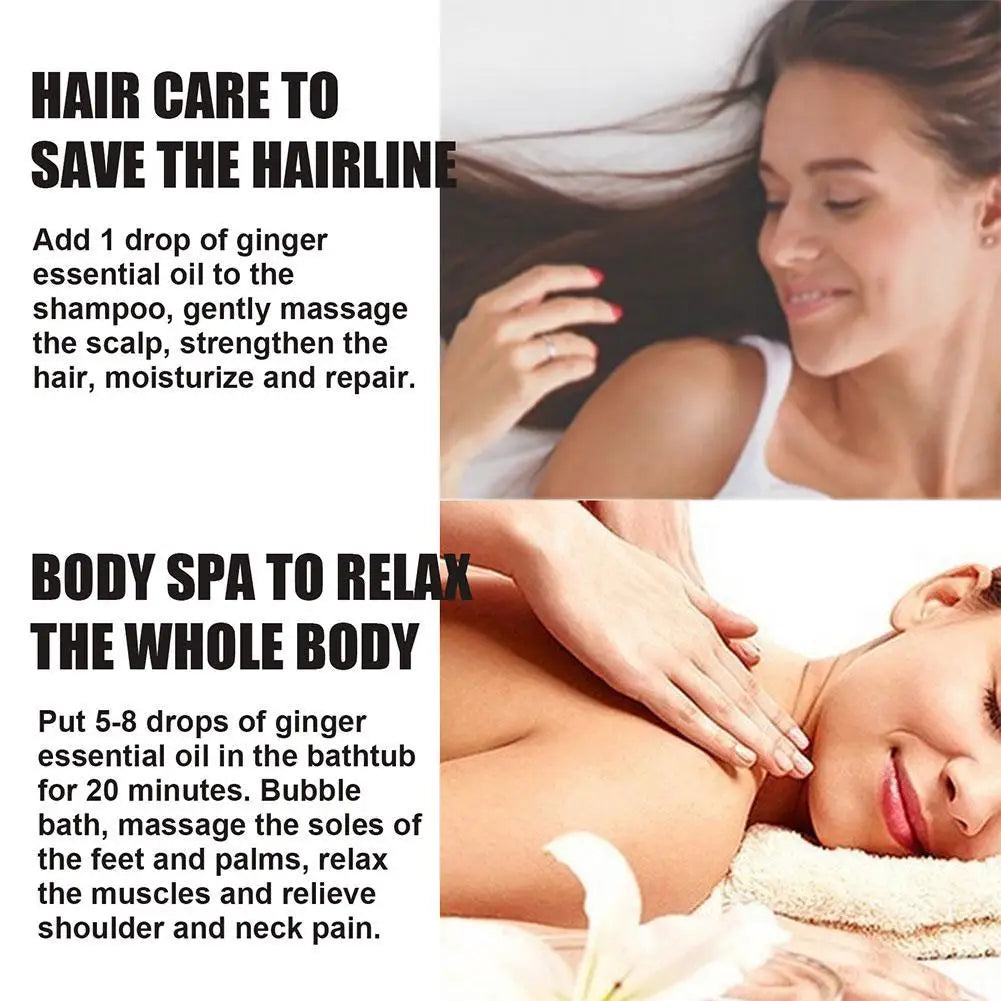 EELHOE Essential Oil Natural Ginger Slimming Lymphatic Drainage Therapy Anti Aging Plant Massage Essential Oils Free Shipping