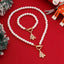 SHIXIN 2Pcs Christmas Tree Snowflake Pendant Necklace Bracelet Women Elegant Imitation Pearl Choker Bangle Christmas Jewelry Set