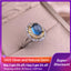 HOYON Natural Sea Blue Treasure Women's Ring s925 Sterling Silver Luxury Crystal Colored Gemstone Retro Palace Jewelry  Gift