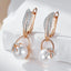 Wbmqda Luxury Pearl Women's Long Drop Earrings 585 Rose Gold Silver Color Ethnic Wedding Party Fine Zircon Jewelry Accessories