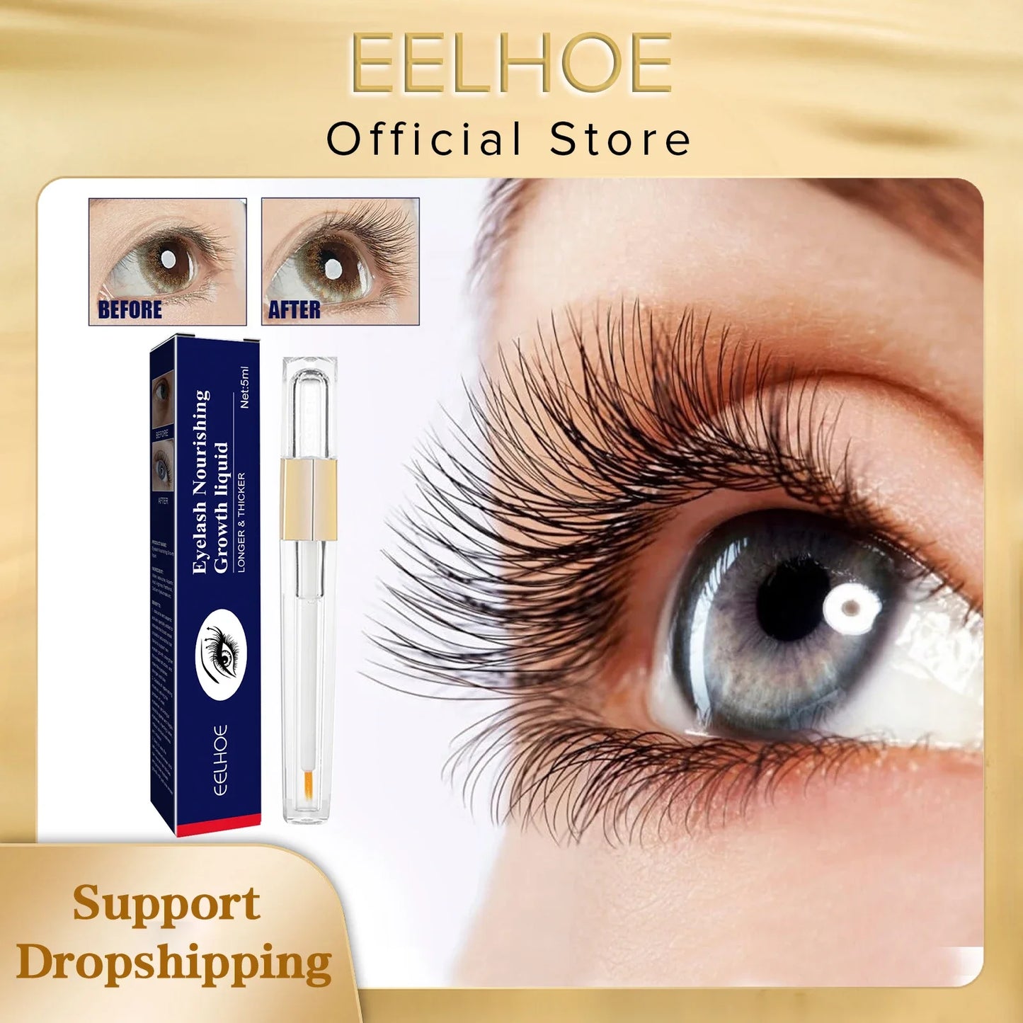 EELHOE Fast Eyelash Growth Serum Enhancer Lash Lift Lengthening Fuller Thicker Lashes Longer Eyebrow Eyelashes Enhancer Product