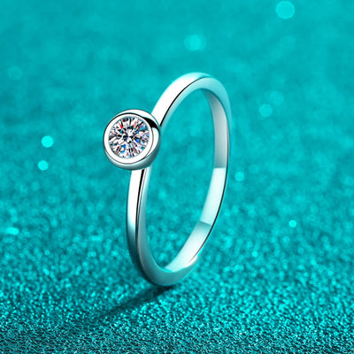 KNOBSPIN D VVS1 Moissanite Rings Round Classic Trendy Women Man Fine Jewelry GRA Certified s925 Sterling Sliver Plated 18k Ring