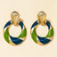 Retro  colorful enamel geometric earrings for women holiday party gift fashion jewelry AE082