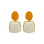 KADRUFI Women Orange-white Contrast Color Glaze Korean Fashion Earrings Brincos Temperament Square Piercing Drop Earring Jewlery