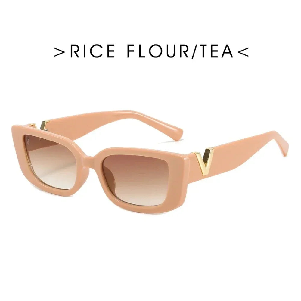 Retro Rectangle Sunglasses Women Brand Designer Vintage Small Frame Sun Glasses Ladies Classic Black Square Oculos De Sol