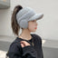 CNTANG 2024 Fashion Trend With Earflaps Empty Top Baseball Caps Lambswool Knitted Women's Hat Autumn Winter Thicker Warm Cap