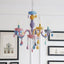 Rainbow Crystal Chandelier European Candle lustres Children's Bedroom Princess Makaron Lamps Winfordo Lighting 110V/220V