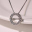 Huitan Circle Pendant Necklace for Women Luxury CZ Silver Color Box Chain Exquisite Female Neck Accessories Statement Jewelry