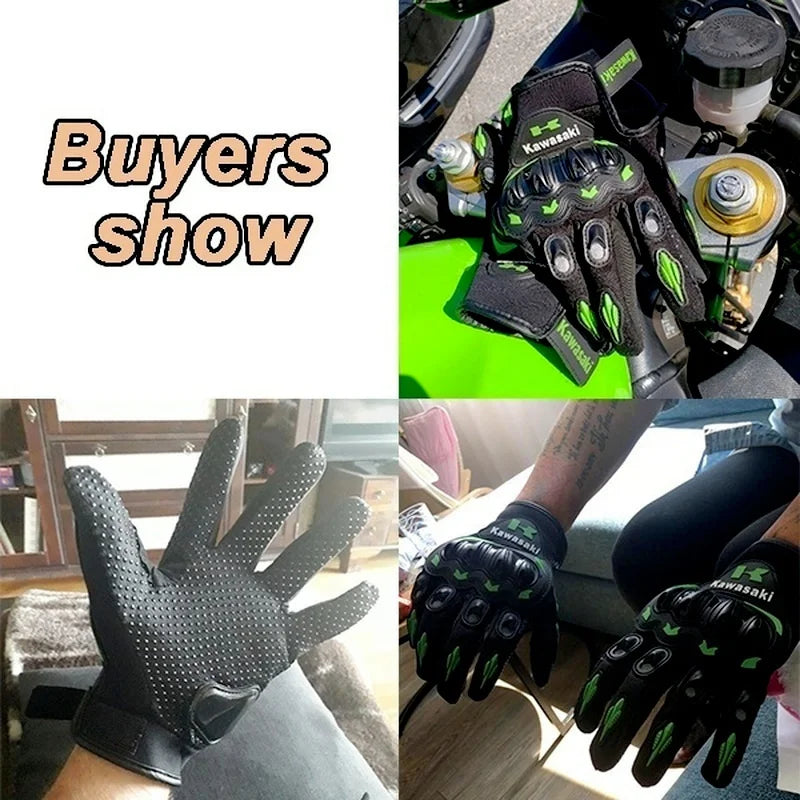 Kawasaki motorcycle gloves full finger gloves anti slip and wear-resistant off-road racing bicycle protective equipment gloves