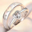 2PCS Fashion Exquisite Silver Color Couple Paired Ring For Women Men Opening Adjustable Engagement Wedding Gift Jewelry Accessor