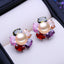 FENASY Natural Freshwater Pearl Earrings Wedding Engagement Bohemian Party Flower 925 Sterling Silver Stud Earrings