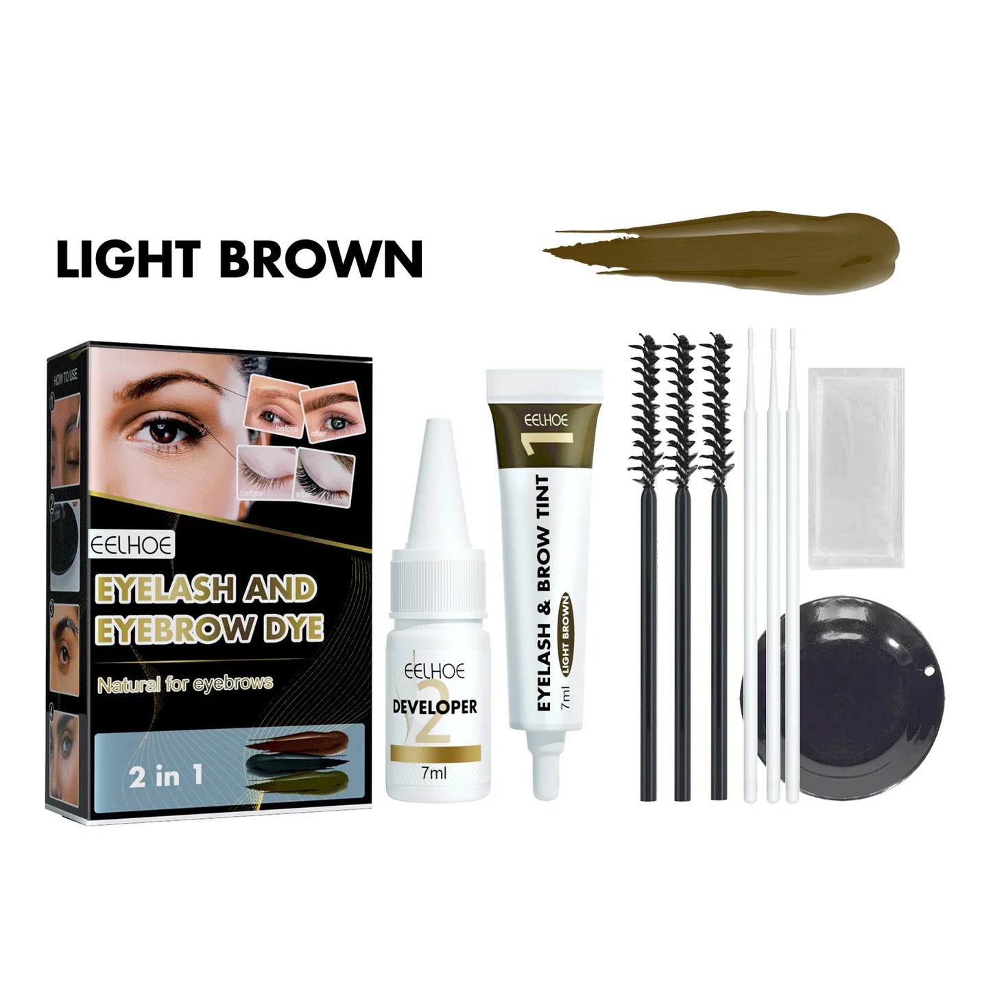EELHOE Eyebrow Dyeing Kit Professional Eyelash Eyebrow Dyeing Cream Sweat-proof Waterproof Long-Lasting Eye Makeup Free Shipping
