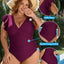 2024 One Piece Swimsuits For Women Plus Size Swimwear Solid Push Up Beach Swimsuit Tummy Control Monokini Bathing Suit