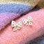 Colorful Zircon Bow Earrings Fashionable Cute Originality Design Resin Bow Delicate Earrings Women's Birthday Gift Jewelry
