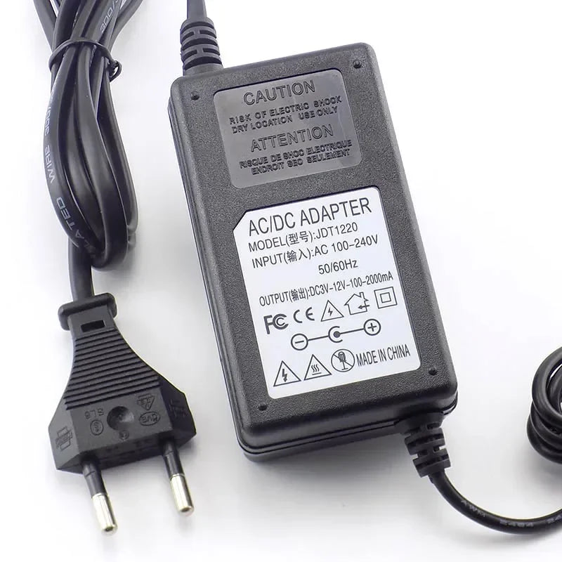 Plug AC 100-240V to DC 3-12V 2A power adapter 24W Adjustable Power Supply Adapter Motor Voltage Regulator