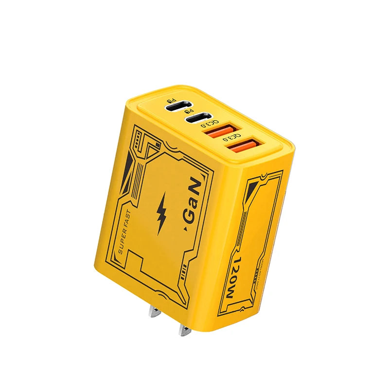 120W Fast Charger Typec Cable Ultra Quick Charge 4port Usb C Pd High Speed Phone Charger Adapter For Xiaomi Iphone Huawei New