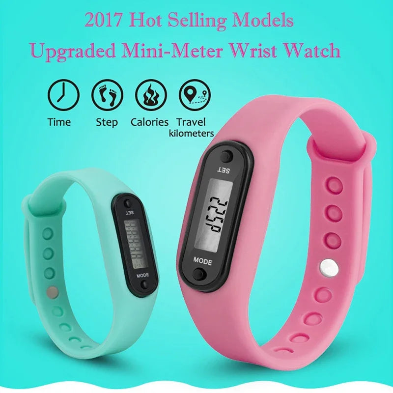 1/2PCS Sport Smart Wrist Watch Bracelet LCD Display Fitness Gauge Step Tracker Digital Pedometer Run Walking Calorie Counter