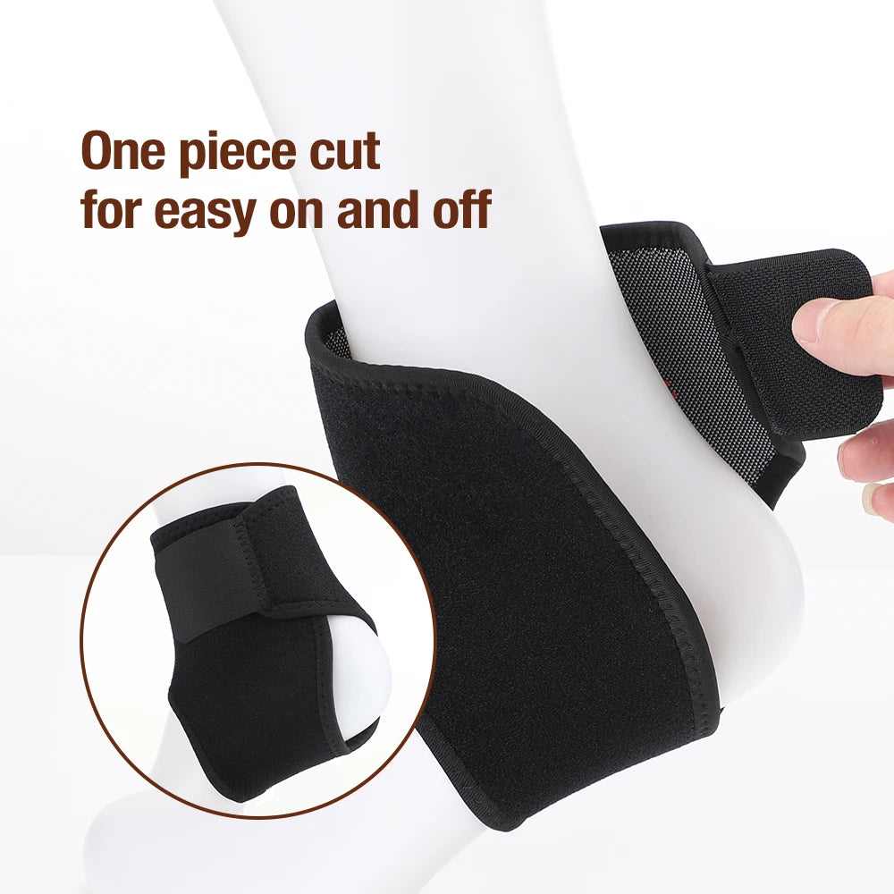 Magnetic Fiber Ankle Brace Heating Moxibustion Sports Support Hot Compress Protecting Socks Anti-sprain Relief Discomfort Pain