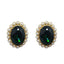 Classic Green Rhinestone Pearl Necklace Earrings For Women Lady Vintage Luxury Jewelry Wedding Party Pendant Collar Chokers