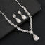 BLIJERY Classic Waterdrop Style Jewelry Sets for Women Blue Crystal Necklace Earrings Bridal Wedding Party Birthday Jewelry Sets